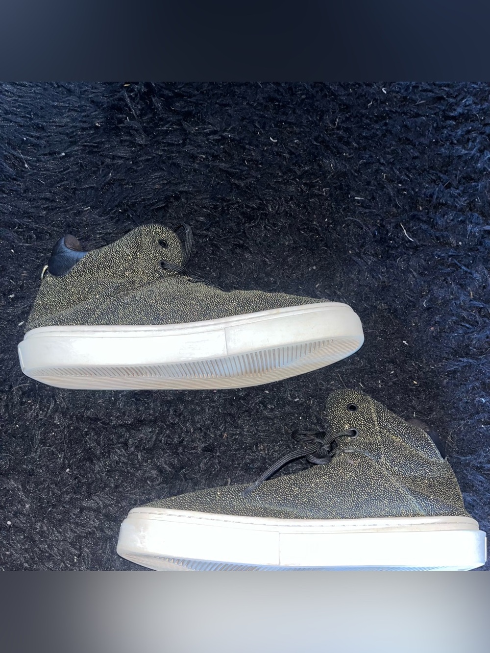 Clear Weather Gold Rhinestone Sneakers